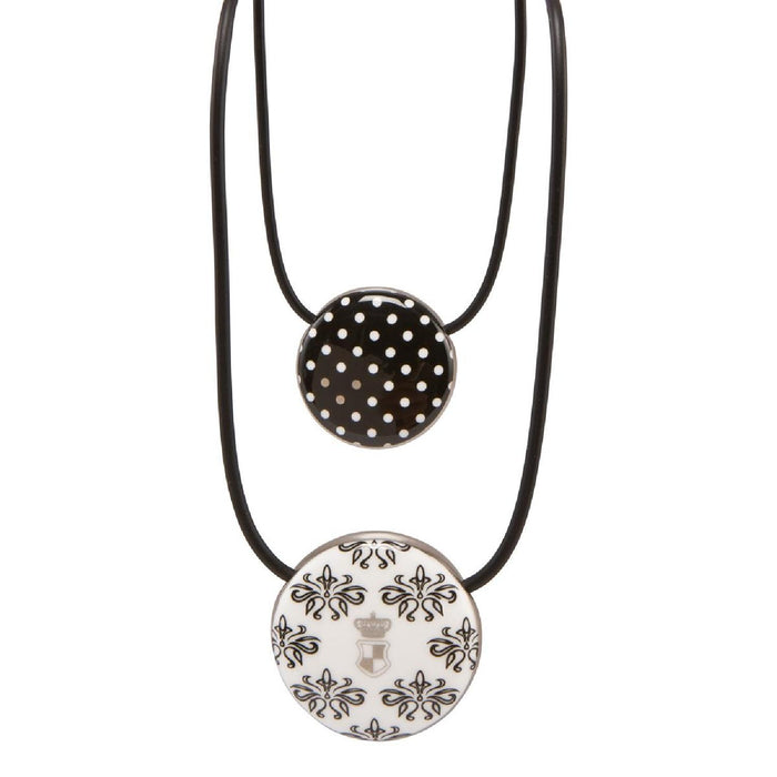 Goebel Black and White Maja von Hohenzollern - Design Dots/Floral - Halskette